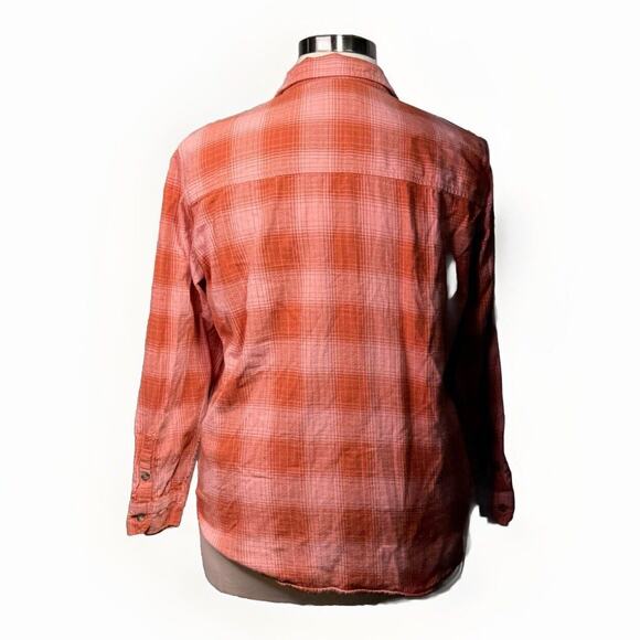 Universal Thread Plaid Shirt Women’s Size XXL Orange & Peach Flannel Button-Down - Picture 3 of 8